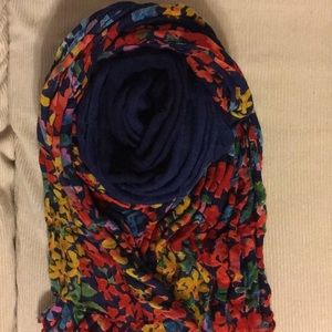 Navy floral scarf